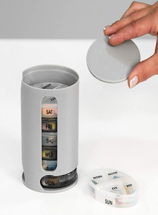 Zipron Pill Pro - Weekly Pill Organizer - Keeps your pills separated for Morning, Afternoon, Evening, Night - 7 Removable Tray for each days of the week - Image 3